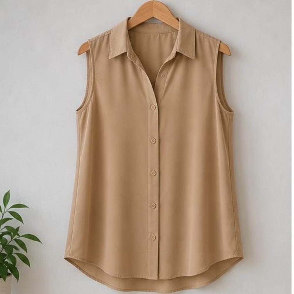 Camel Smocked Top
